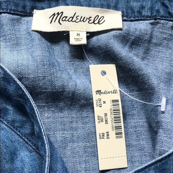 NWT Madewell Denim Bell-Sleeve Wrap Top Size M - Picture 11 of 13